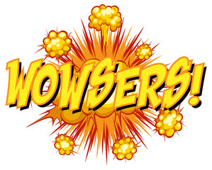 Comic speech bubble with wowsers text