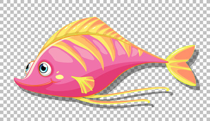 A fish cartoon character isolated on transparent background