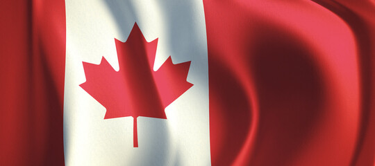 3D rendering of the wave Canada flag.