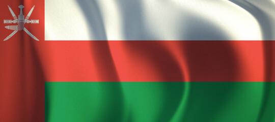 3D rendering of the wave Oman flag.