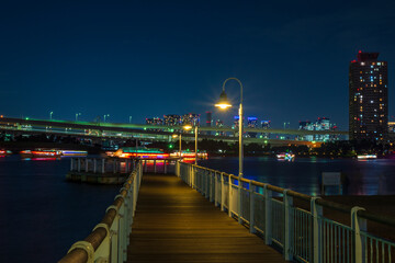 Fototapeta premium A pier on Odaiba island in Tokyo, Japan
