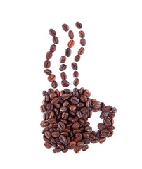 Creative coffee cup, coffee beans