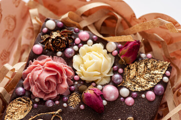 Fototapeta na wymiar handmade chocolates in a gift box