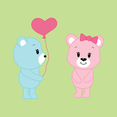 Cute cartoon bears. Vector illustration.