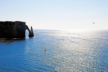 sailboat in the sea near a Elephant Trunk Hill  in the coast