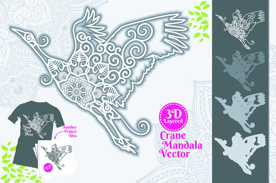 Bird Mandala SVG 3D Layered © Ahsancomp