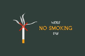 World No Smoking Day. World tobacco logo vector illustration. Awareness T-shirt vector design 