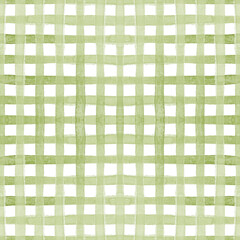 Green plaid tartan watercolor simple seamless pattern