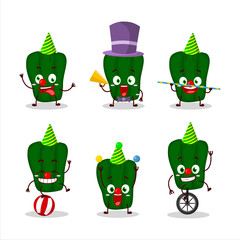 Cartoon character of new poblano with various circus shows