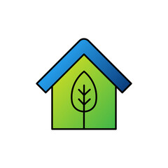 Green Eco Home Logo Icon Vector design illustration. Ecology Home logo icon design concept vector template. Trendy Eco Smart House vector icon design for website, symbol, logo, icon, sign, app, UI