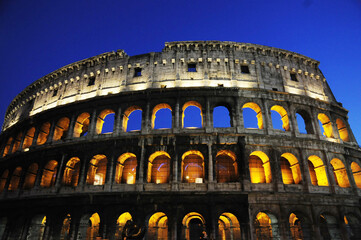 Rome colosseum at night