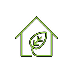 Green Eco Home Logo Icon Vector design illustration. Ecology Home logo icon design concept vector template. Trendy Eco Smart House vector icon design for website, symbol, logo, icon, sign, app, UI