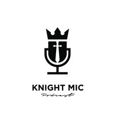 king crown knight podcast logo icon design