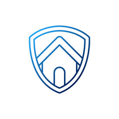 Home Security Logo Icon vector design illustration. Home Security with Shield Logo icon design concept for House and Real Estate. Smart House Secure design for website, symbol, logo, icon, app, UI.