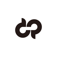 letter dp simple loop curves line motion logo vector