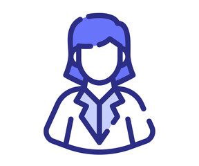 businesswoman employee worker single isolated icon with dash or dashed line style