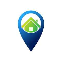 Home Logo icon vector design illustration. House with Location design concept for Home, Real Estate, Building, Apartment, construction and architecture business. Modern Home Location design concept.