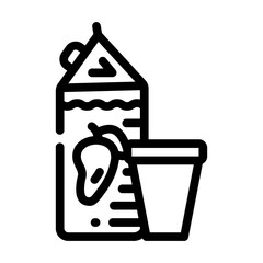 juice mango line icon vector illustration line