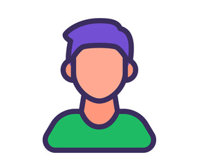 person man user single isolated icon with filled line style