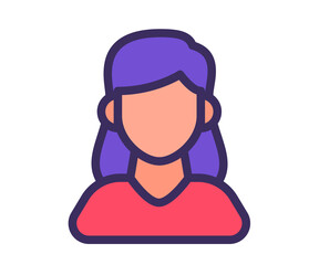 person woman user single isolated icon with filled line style