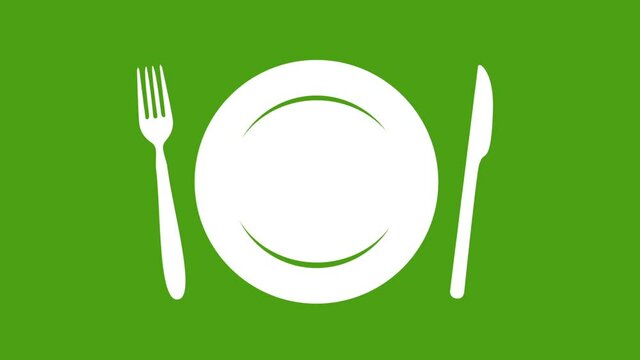 plate and cutlery animated