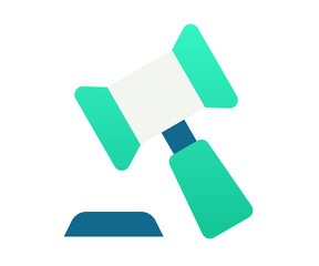 law legal judge single isolated icon with gradient style