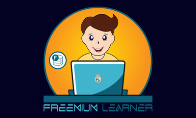 Preemum learner logo, icon, symbol vector illustration.