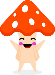 Character Mushroom Smile in flat design