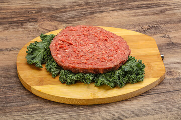 Raw beef burger cutlet for burger