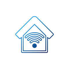 Smart Home Connection Icon Logo Vector design illustration. Smart home logo icon with wireless connection concept. Trendy Smart House vector icon flat design for website, symbol, logo, sign, app, UI