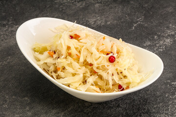 Sauerkraut with cranberry in the bowl