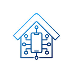 Smart Home Connection Icon Logo Vector design illustration. Smart home logo icon with wireless connection concept. Trendy Smart House vector icon flat design for website, symbol, logo, sign, app, UI