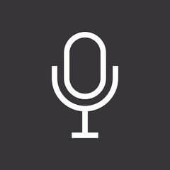 Microphone icon on grey background