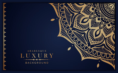 Luxury mandala background with golden arabesque pattern arabic islamic east style