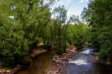Fototapeta na wymiar Tubing in Boulder Creek_Boulder, Colorado