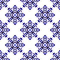 floral pattern blue and white