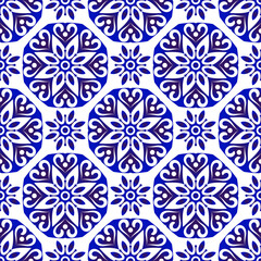 seamless pattern blue and white