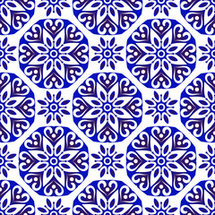 seamless pattern blue and white