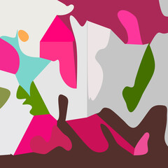 Obraz premium Design background with purple and green shapes