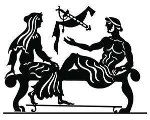 Background in the Greek style.