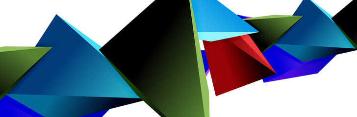 Triangle mosaic abstract background, 3d triangular low poly shapes. Geometric vector illustration for covers, banners, flyers and posters and other