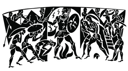 Background in the Greek style.