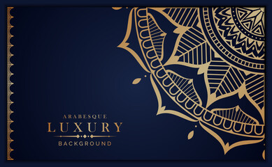 Luxury mandala background with golden arabesque pattern arabic islamic east style