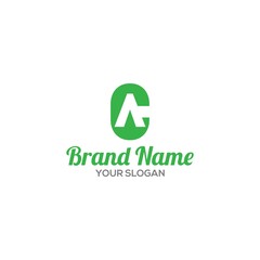 Green CA Logo Design Vector