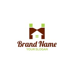 MH Real Estate Logo Design Vector