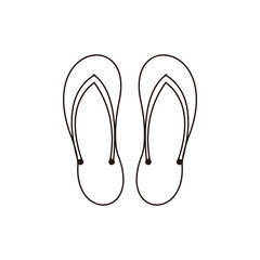Flip flop slippers icon outline contour vector on white background