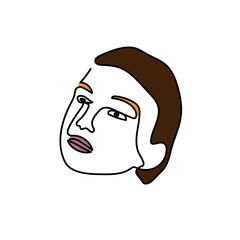 abstract face drawing for wall art and t-shirt