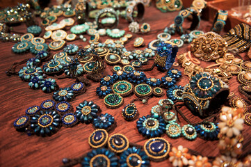 Costume jewelery for sale at the flea market