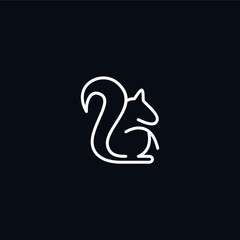 Simple line Squirrel logo design