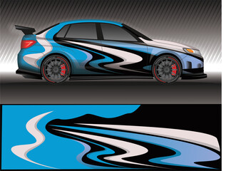 Obraz premium wrap car decal livery,rally race style vector illustration abstract background
